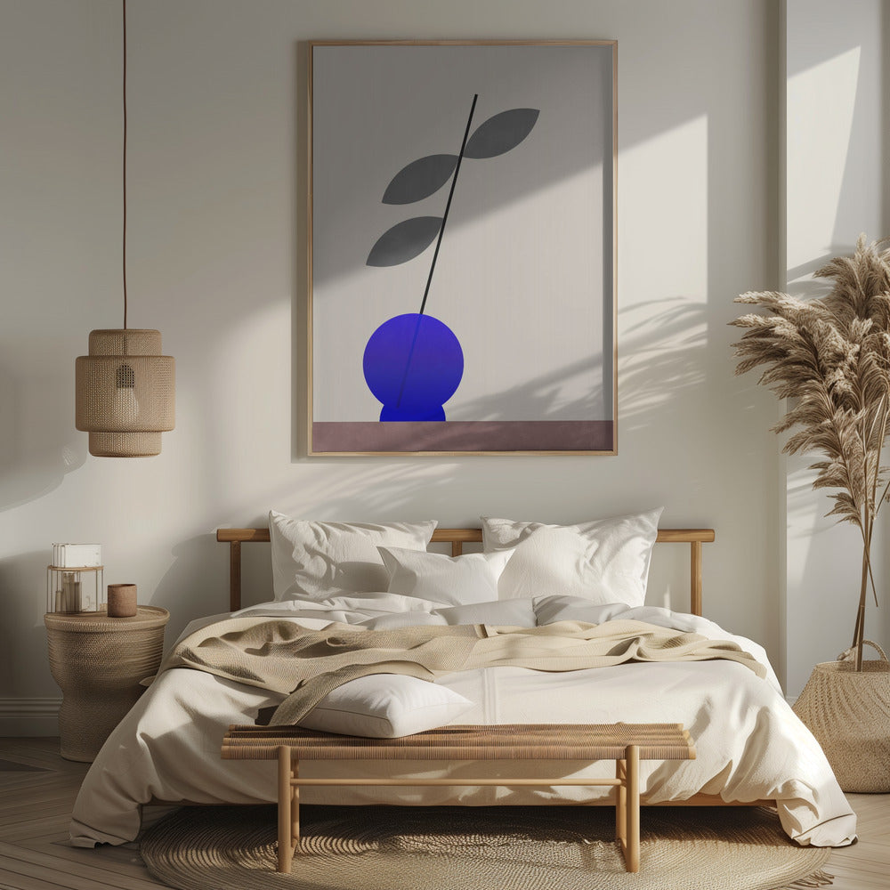 Blue round vase Poster