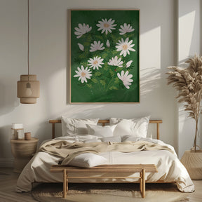 Ladybug flowers green Poster