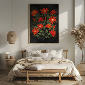 Ladybug flowers red Poster