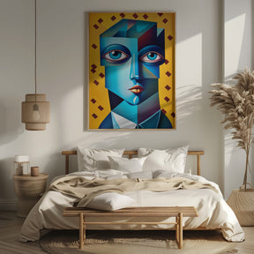 Cubist Abstract Face Poster