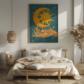 Sun and moon in my hand Poster