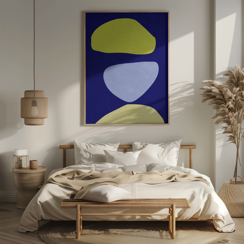 Abstract Forms Blue and yellow Poster