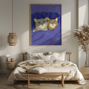 Cats in Bed Poster