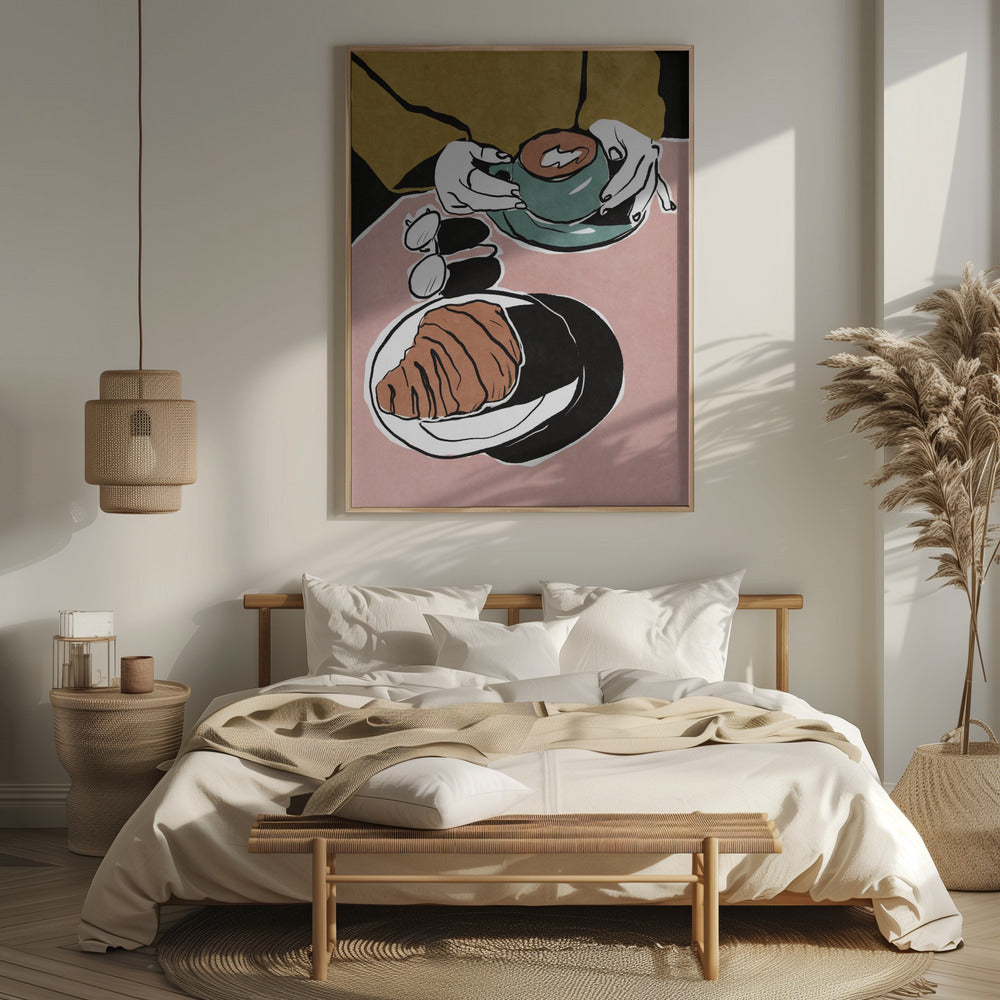 Croissant et café au lait Poster