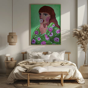 Woman Smoking a Flower Poster