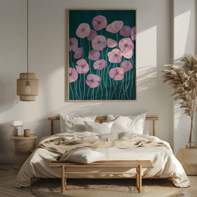 Pink poppies Poster