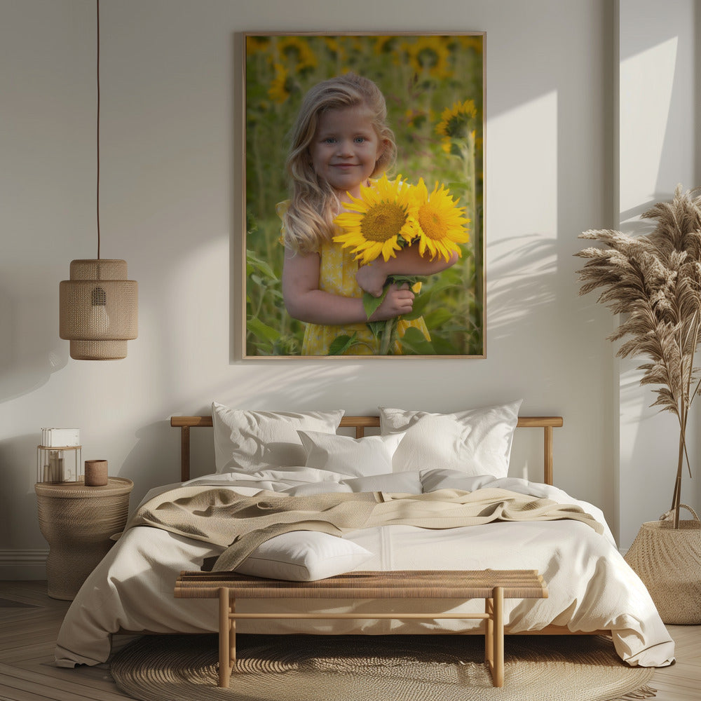 Sunflower girl Poster