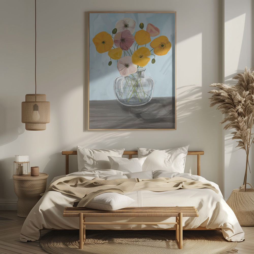 Vase with poppys Poster