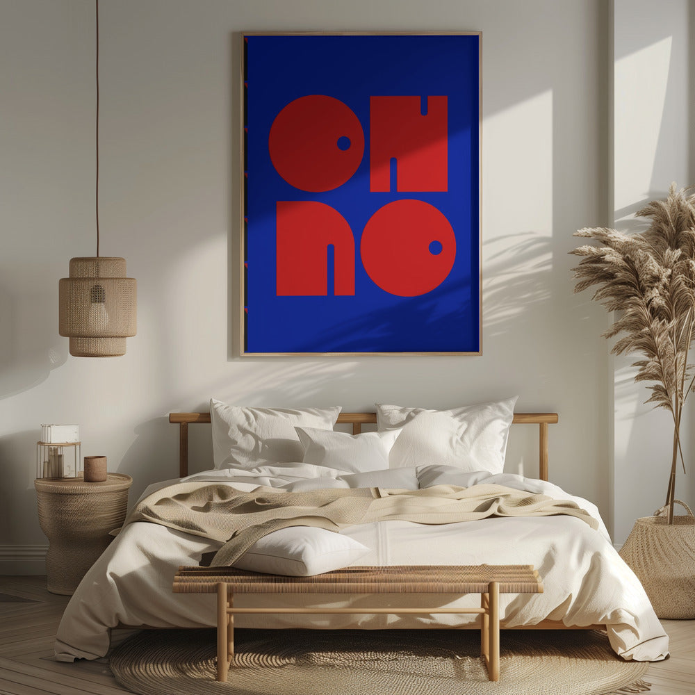 Oh No Dark Blue Recovered.psdratio 3x4 Print By Bohonewart Poster