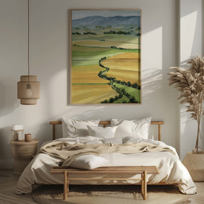 Queniva patchwork landscape Poster