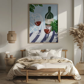 Red wine under the tree Poster