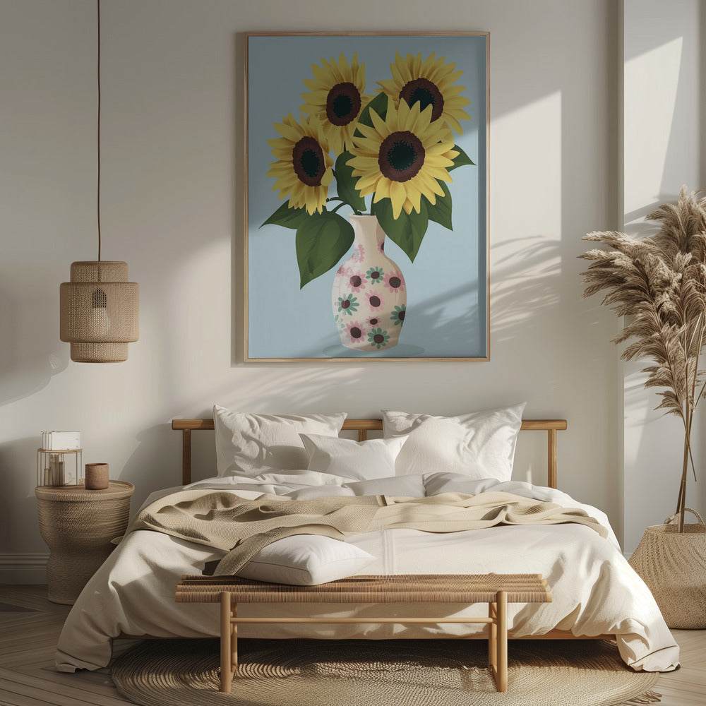 Vase of Sunflowers Poster