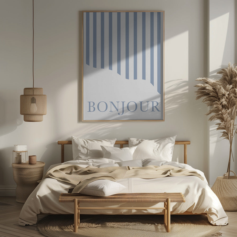 Bonjourbluestripes Ratio2x3 Poster