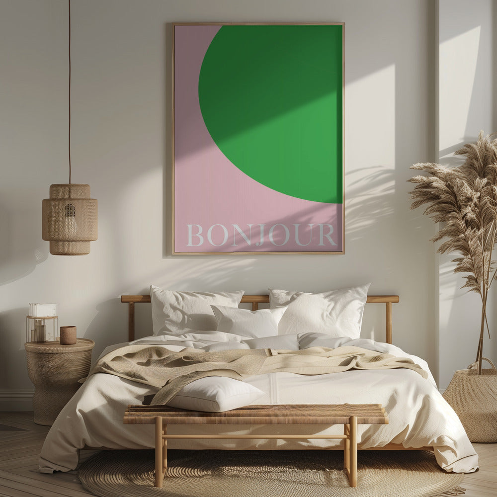 Bonjourpinkgreen Size24x36 Poster