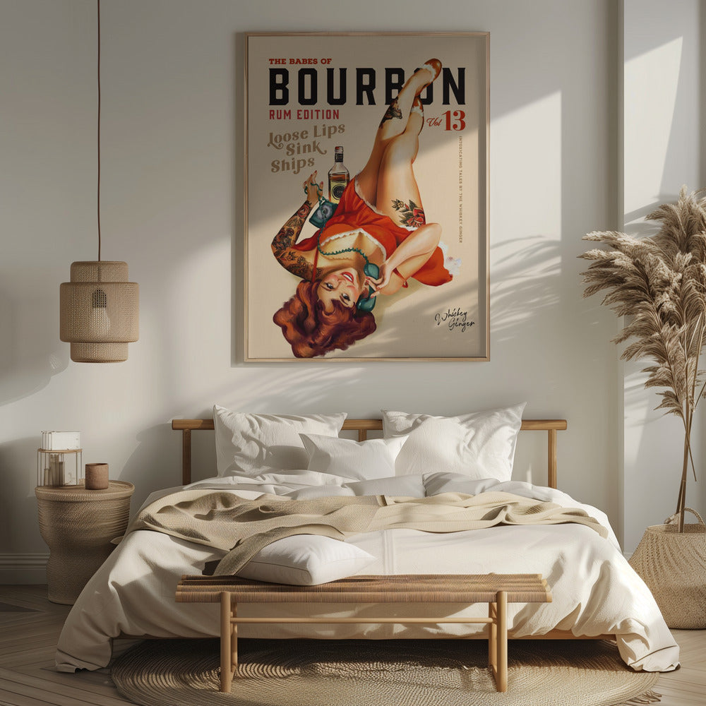 Babes of Bourbon Vol 13 Rum Drinking Pinup Girl Art Poster