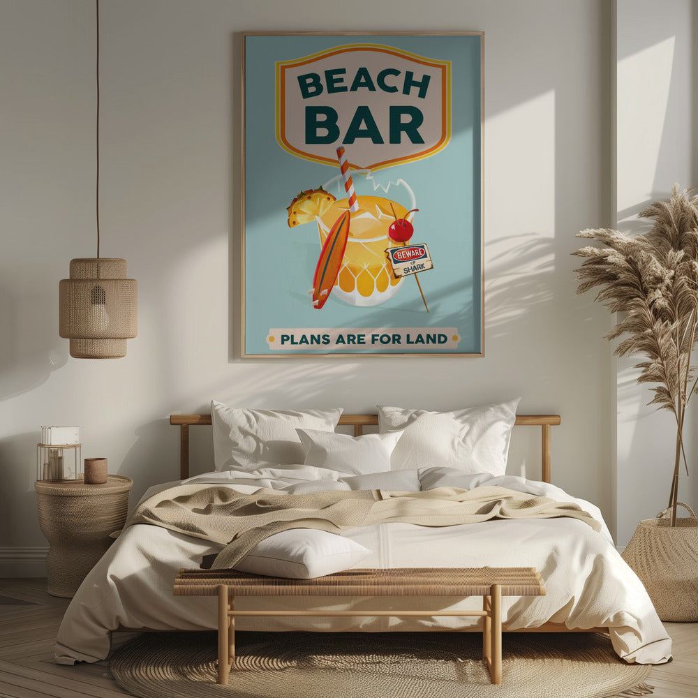 Beach Bar Summer Tropical Cocktail Bar Art Poster