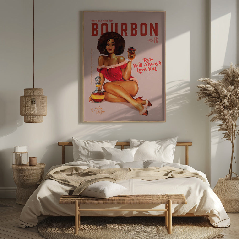 Babes of Bourbon Vol 8 Vintage Pinup Girl With Afro Poster