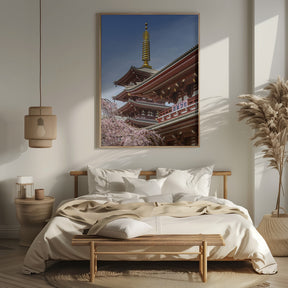 Charming Pagoda and Hozomon Gate of the Senso-ji temple in Tokyo Poster