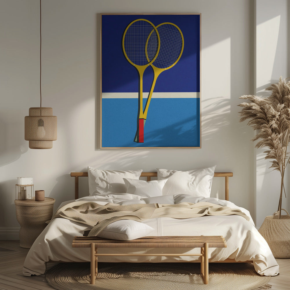 Wooden Badminton Rackets Poster