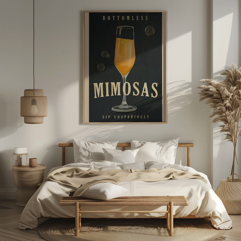 Bottomless Mimosas Art Deco Cocktail Bar Art Poster