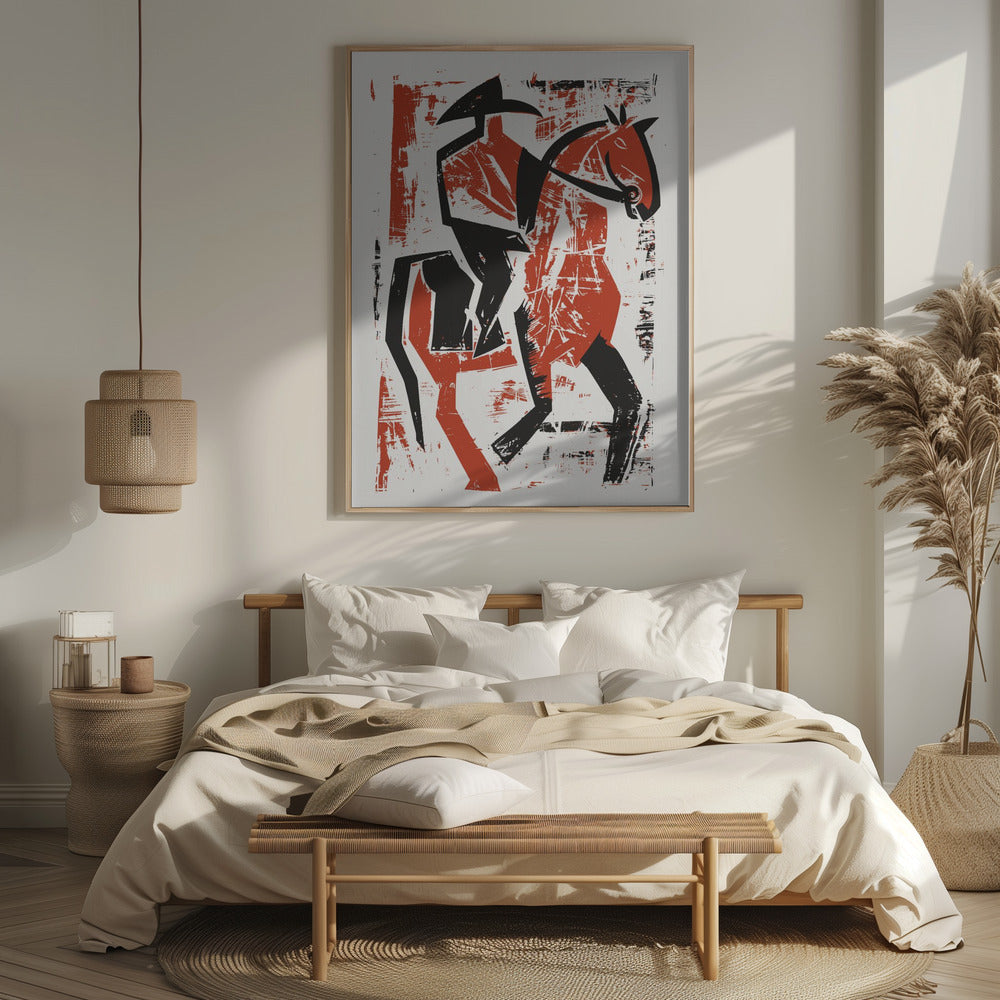 Abstract Horse Rider Poster