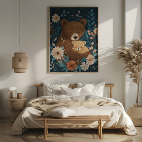 Mama Bear With Cub Poster