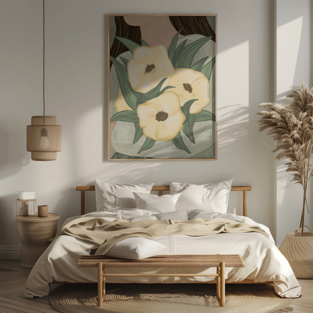 Pale Yellow Flowers Poster