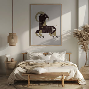 Golden Animals - Kri Kri Goat (White) Poster