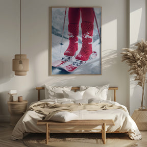 Ski Glamour Red Poster