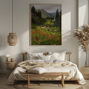 Mount Rainier Paintbrush Poster