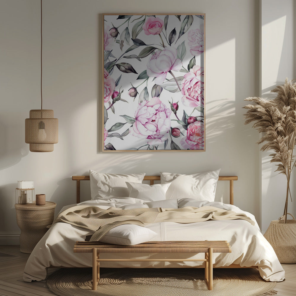 Nature Flowers and Leaves Watercolor Art (127) Poster