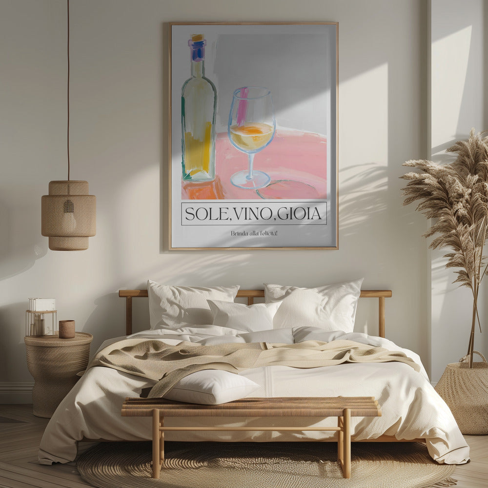 Sole, vino, gioia Poster