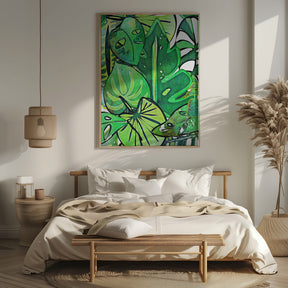 Lush Bohemian Tropical Leaves Poster