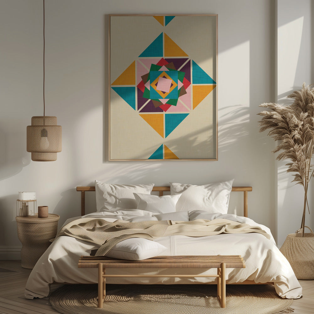 Wind Rose Beige Poster