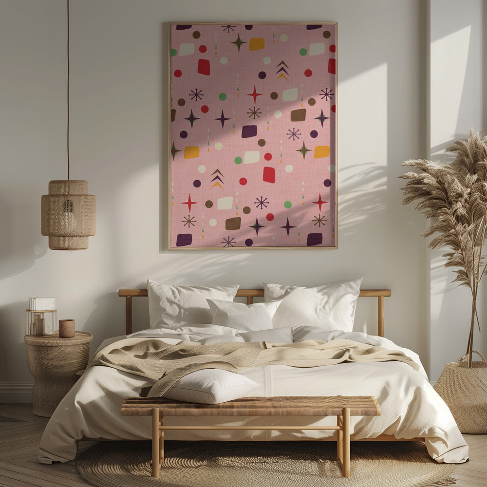 Atomic Pattern Pink Purple Poster