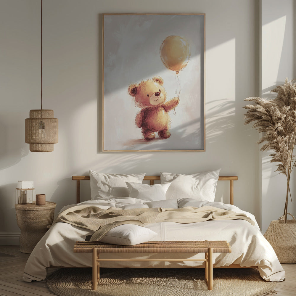 Teddy Bear and Balloon Poster