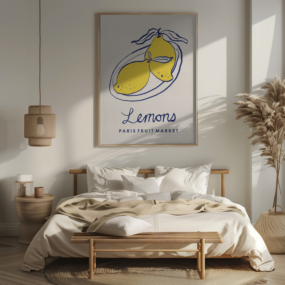 Food Art - Lemons Paris Fruit Market Poster