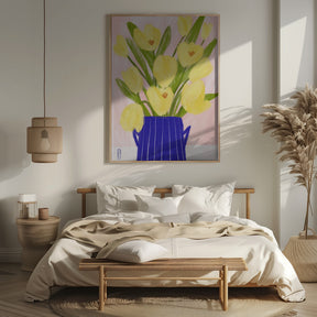 Yellow Tulips In a Vase Poster