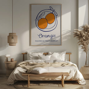 Food Art - Oranges Valencia Fruit Market Poster