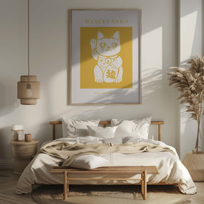 Maneki-Neko Yellow Cat Poster