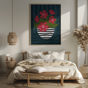 Striped Vase Poster