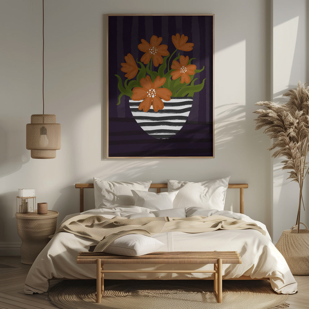 Striped Vase Poster