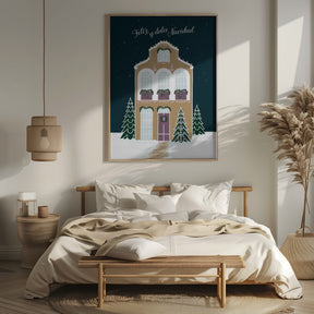 Starry gingerbread home - Feliz y dulce Navidad - Mauve Poster