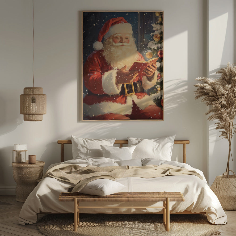 Santa Reading I Poster