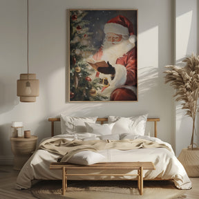 Santa Reading II Poster