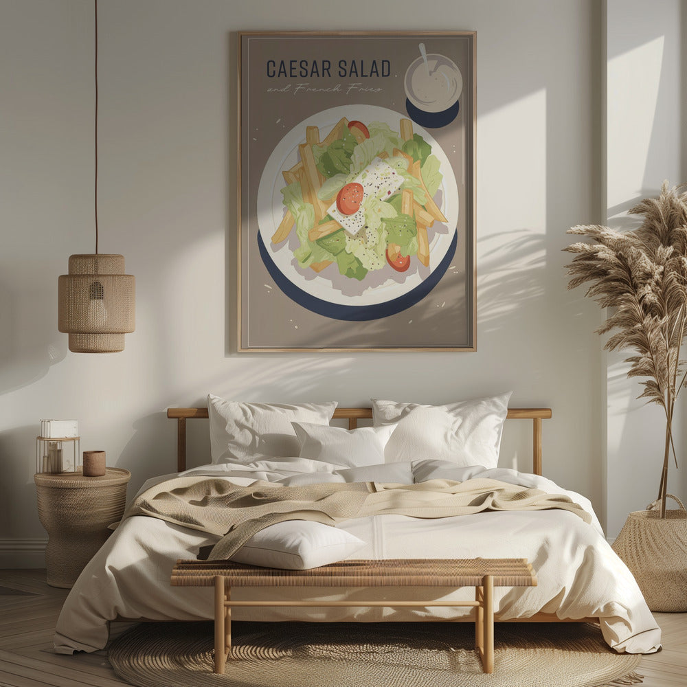 Caesar Salad and French Fries Poster