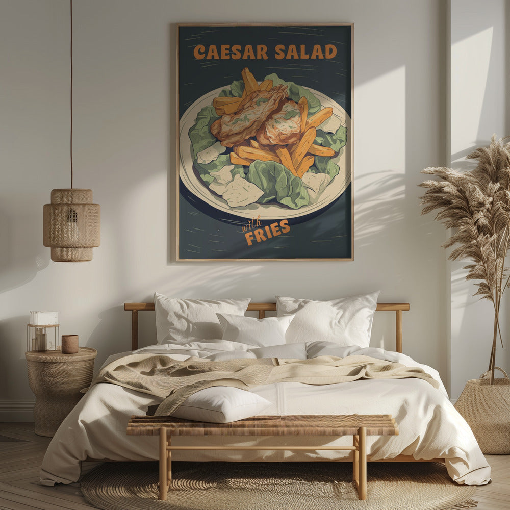 Caesar Salad With Fries Poster