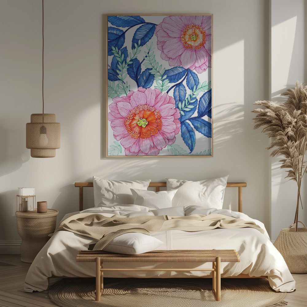 Pink Florals Poster