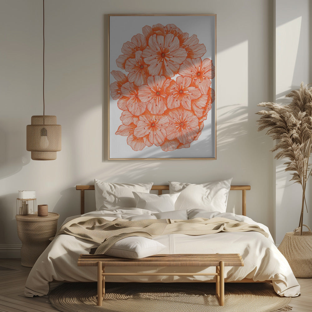 Big Orange Flowers Poster