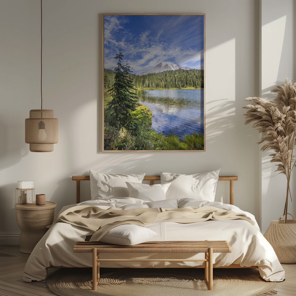 Impressive Mount Rainier and Reflection Lake Poster